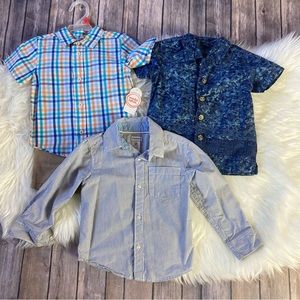 Carter’s Bundle of Long And Short Sleeve Button Down Shirts Toddler Boy Size 2T